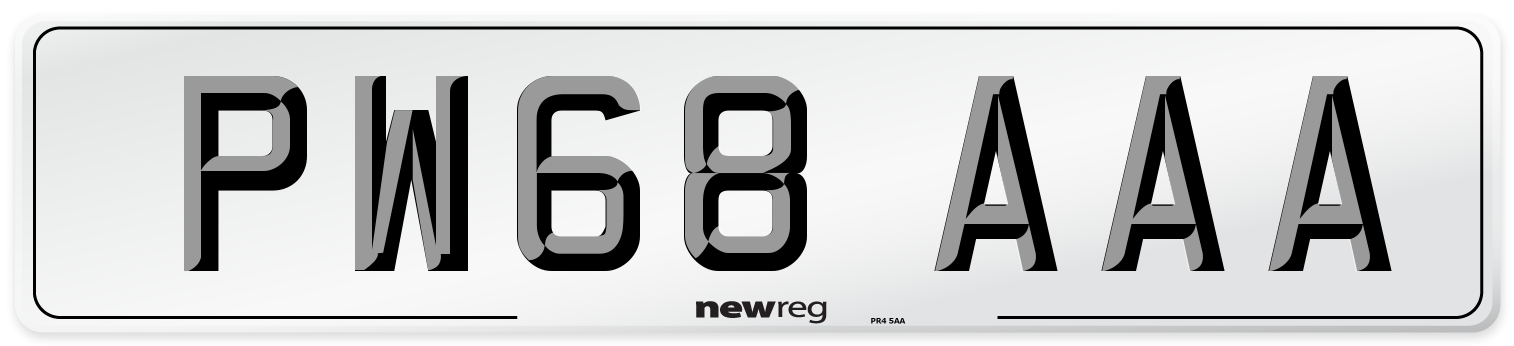 PW68 AAA Number Plate from New Reg